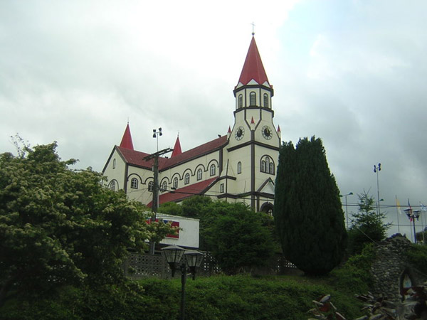 German style church Puerto Varas Chile photo