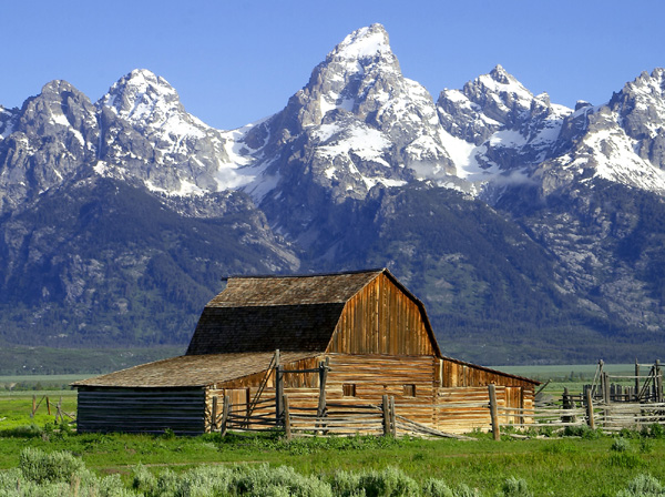 The Teton mountain range part of the Rocky Mountains Wyoming 