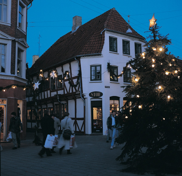Christmas in Pedestrian Street, Aalborg, North Jutland, Denmark photo