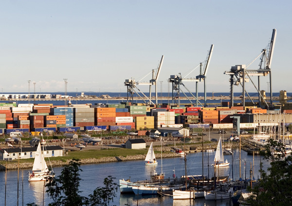The Container Port in Aarhus, East Jutland, Denmark photo