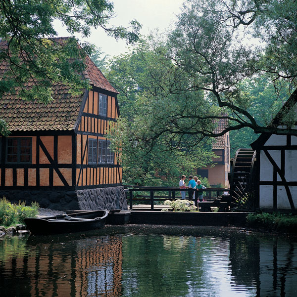 The Old Town in Aarchus & Watermill, East Jutland, Denmark photo