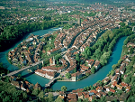 Aerial view of Bern city center, a UNESCO world heritage site, Switzerland photo