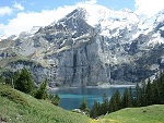 Bluemlisalp and Oeschinen lake in the Bernese alps, Switzerland photo
