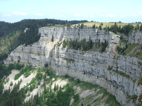 The Creux du Van escarpment in the Jura mountains, Neuchatel, Switzerland photo.