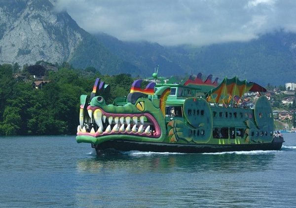 Dragon ship, lake Thun ferry, Bern, Switzerland photo.