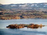 Lake Zurich, with Ufenau island, Switzerland photo