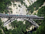 Lotschberg mountain rail line, Switzerland photo