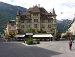 Old hotel on Bahnhofstrasse, Brig, Switzerland photo
