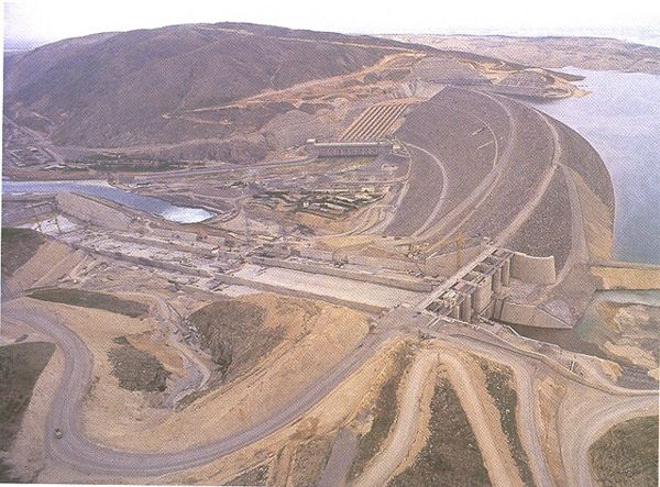 Ataturk dam on the Euphrates river, Adiyaman province, Turkey photo