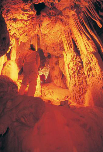 Stalactites in a cave at Kirklareli, Turkey photo