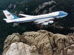Air Force One flying over Mount Rushmore, South Dakota, United States photo